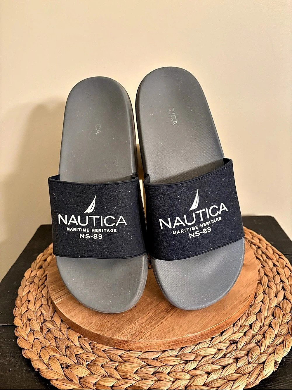 Nautica Maritime Heritage NS-83 Slide Sandal Gray & Black